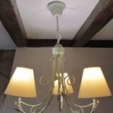 Lustre vintage, 3 feux, fer forgé