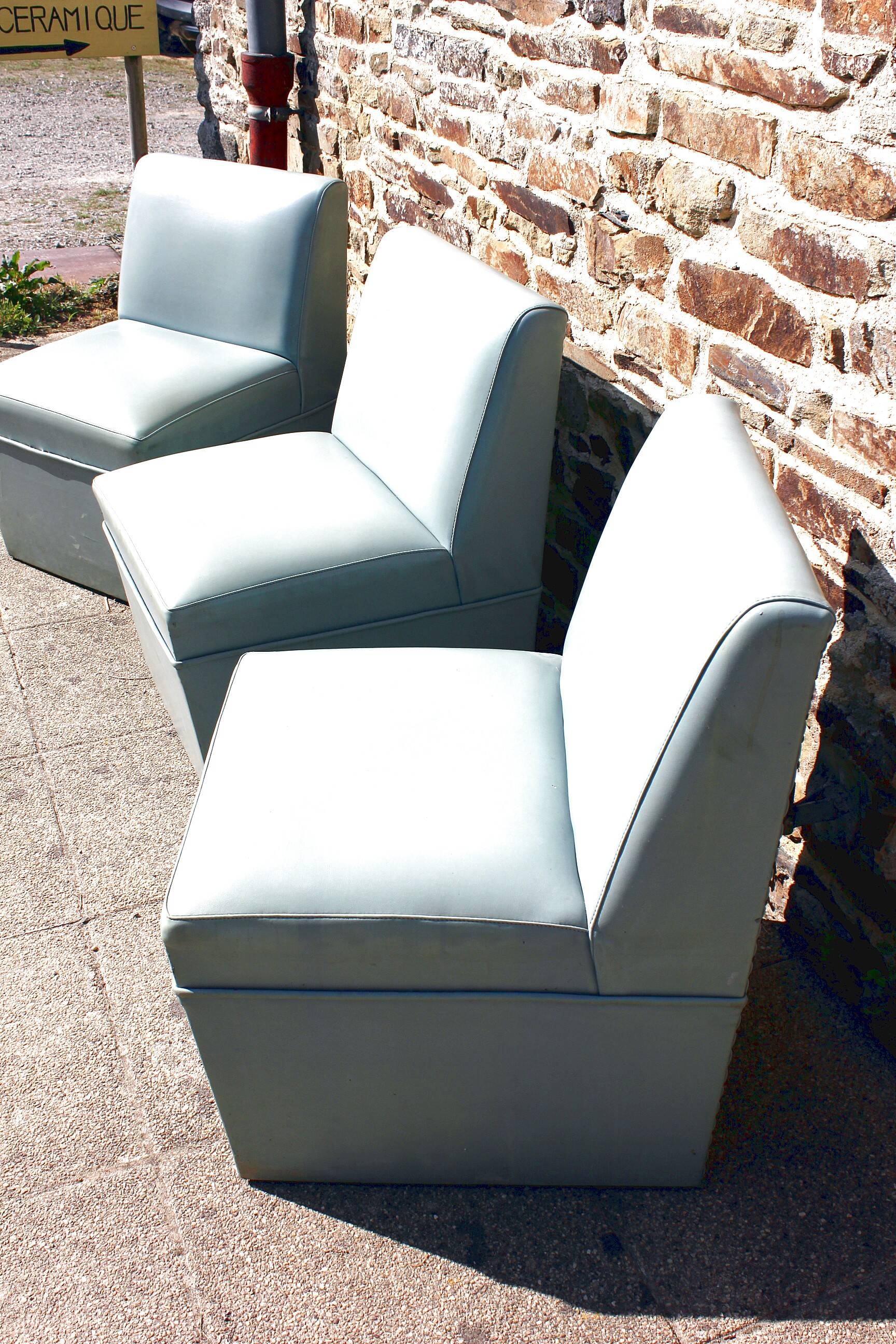 3 vintage modular armchairs from the 50s