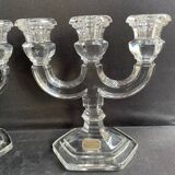 Pair of crystal candlesticks – Bernard Schott – Hellert (Moselle)