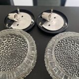 Pair of RZB molded glass ceiling lights, 1960s. Germany