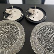 Pair of ceiling lights RZB moulded glass 1960. Germany