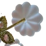 Pair of Banci Florence gold metal and crystal flower wall sconces
