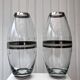 Paire de vases en verre et chrome années 70'