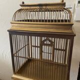 Cage à oiseaux dorée Colonial