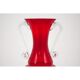Vase rouge moderne du milieu du siècle Pologne années 1980