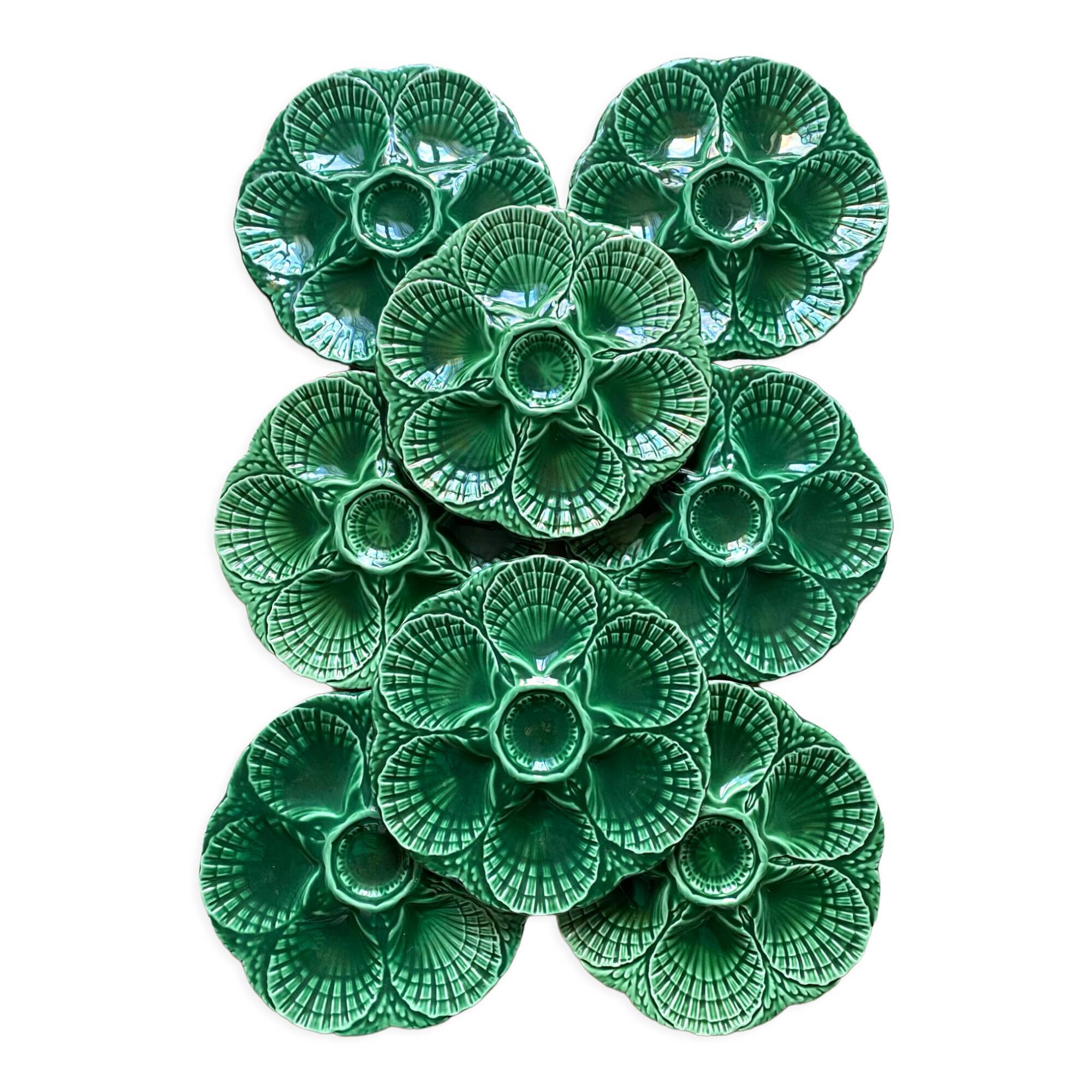 Vintage ceramic oyster plates