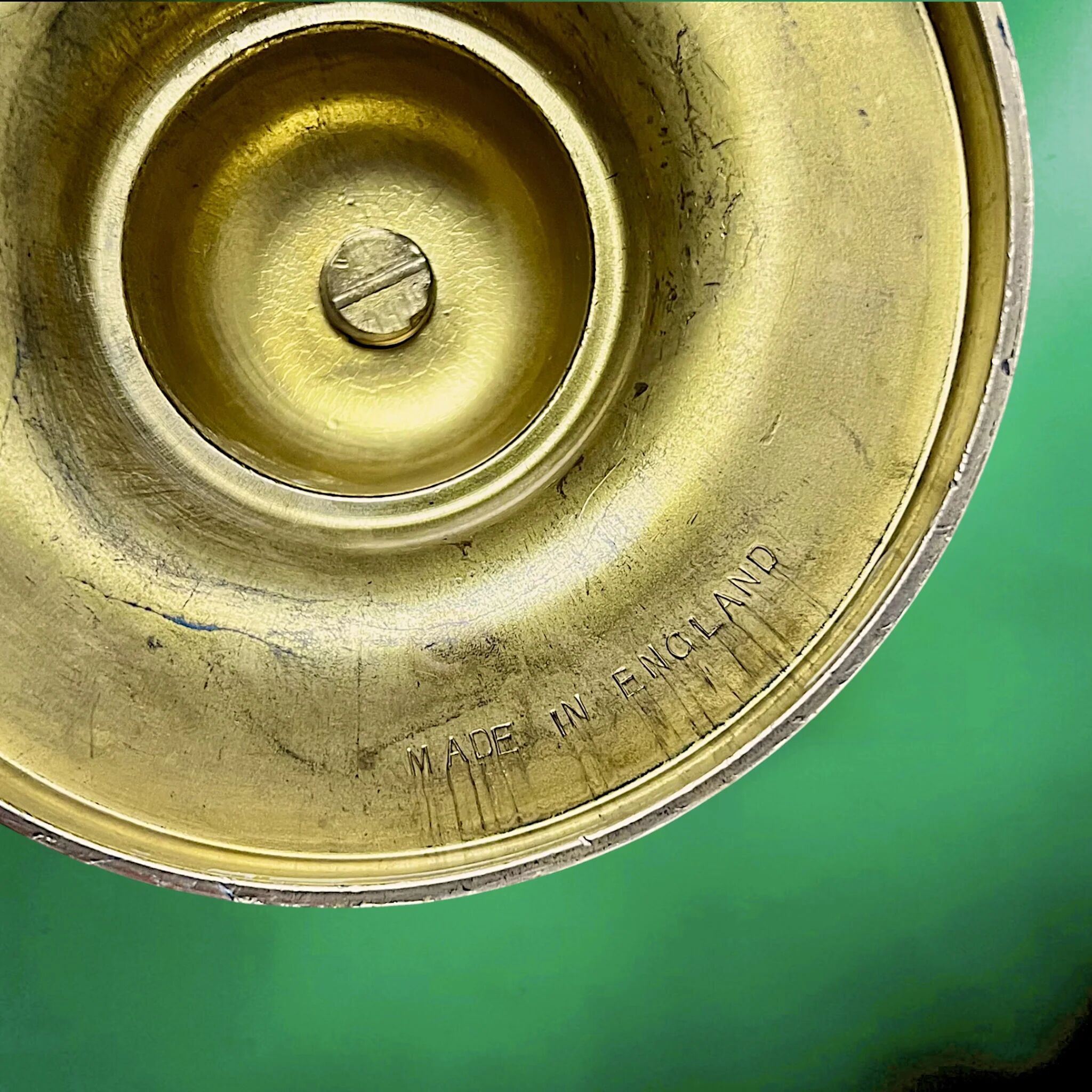 Pair of English polished brass candlesticks – vintage candle holders made in England – elegant classic decoration