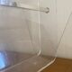 Vintage magazine rack in plexiglass by David Lange.
