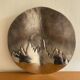 Wall-mounted aluminum plate with mountain design