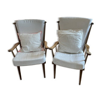 Paire de fauteuils Baumann Eventail