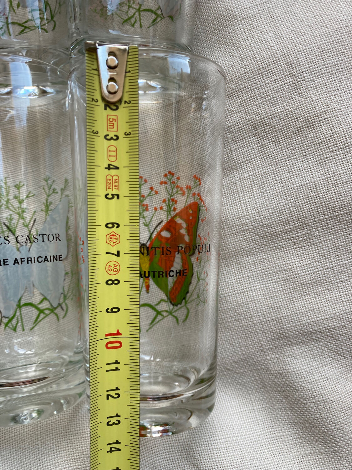 Vintage butterfly orangeade glasses