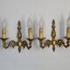 Pair of French Traditional Style Bronze Mid Century Double Wall Lights