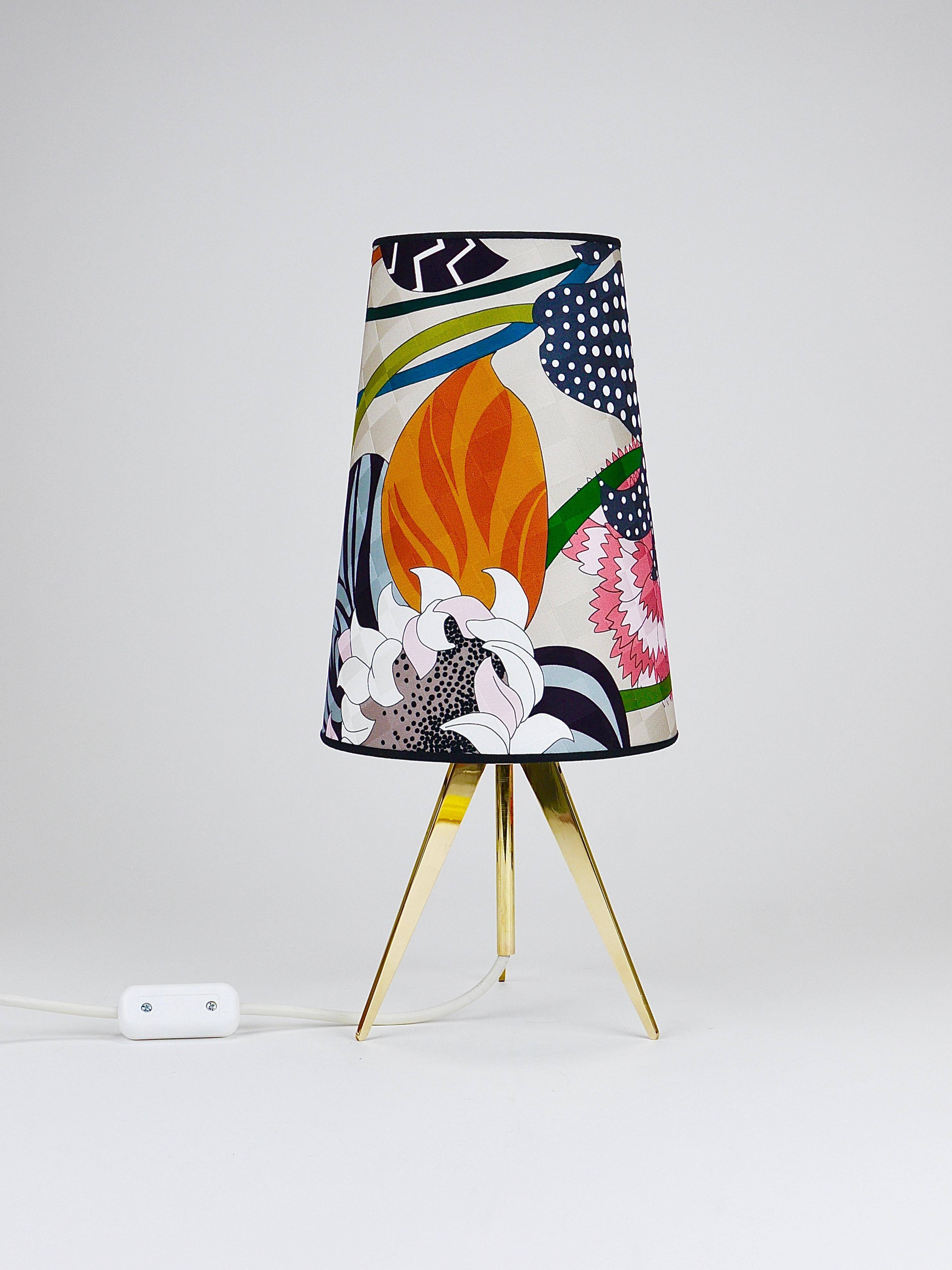 Adjustable tripod table lamp in brass Missoni x Kalmar Vienna, Austria, 1950s