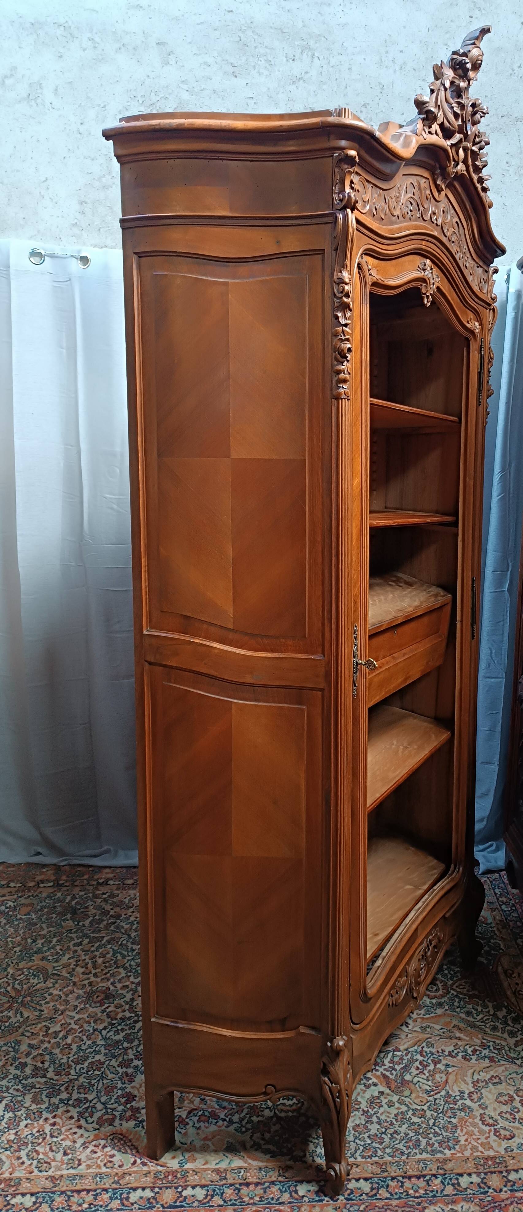 Rococo library in walnut