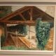 Huile sur toile représentant un abri à barques à Montbazon