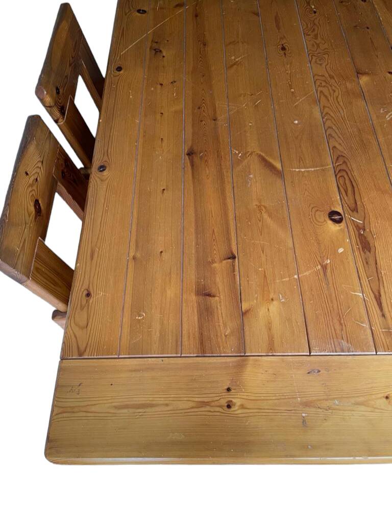 Silvio Coppola dining table with 4 dining chairs for Fratelli Montina