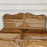 Chest bench in rattan and vintage bamboo