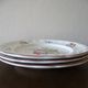 Kg luneville "réverbère" 3 flat plates earthenware hand-painted flowers ø25.5 cm