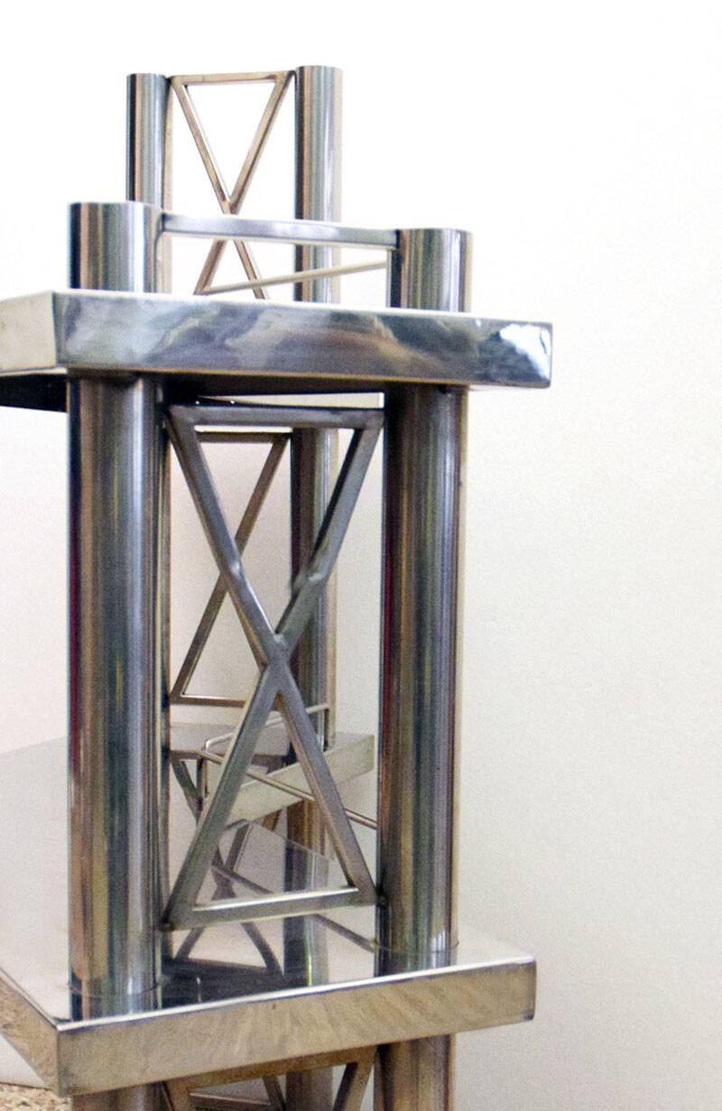 Steel console made in Italy, 1970s