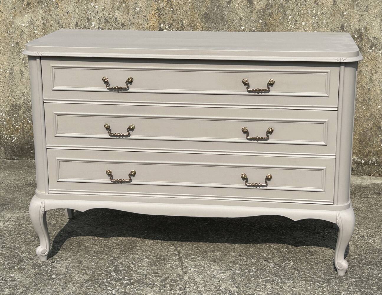 Louis XV style chest of drawers with 3 cherry wood drawers, 1960s