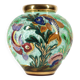 Vase boule en céramique Cerdazur Monaco décor marin en relief, touches doré