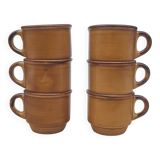 Set of 6 Saint Clément coffee cups, France