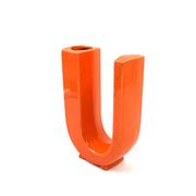Space age U letter ceramic solifleur vase, Marcel Radureau France 1970