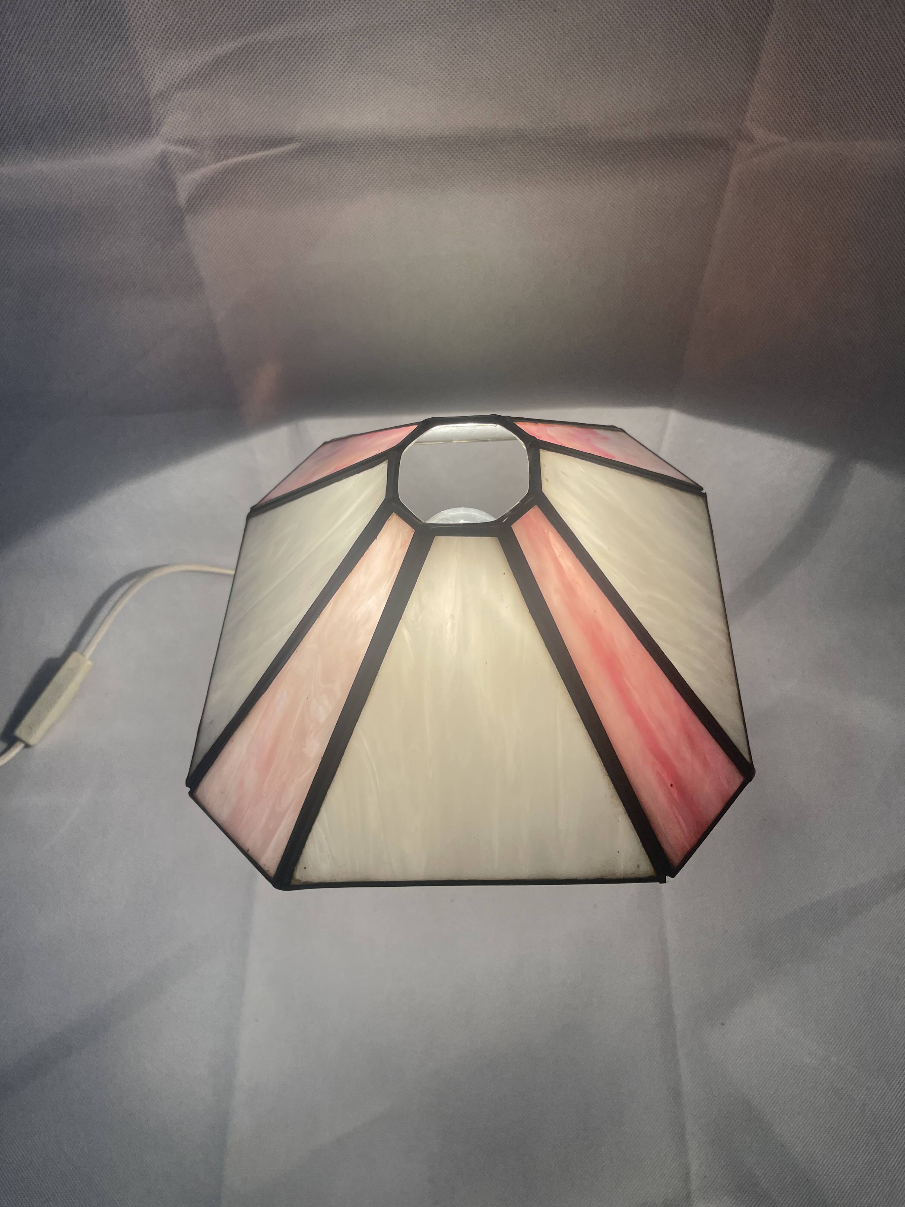 White and pink glass paste lamp
