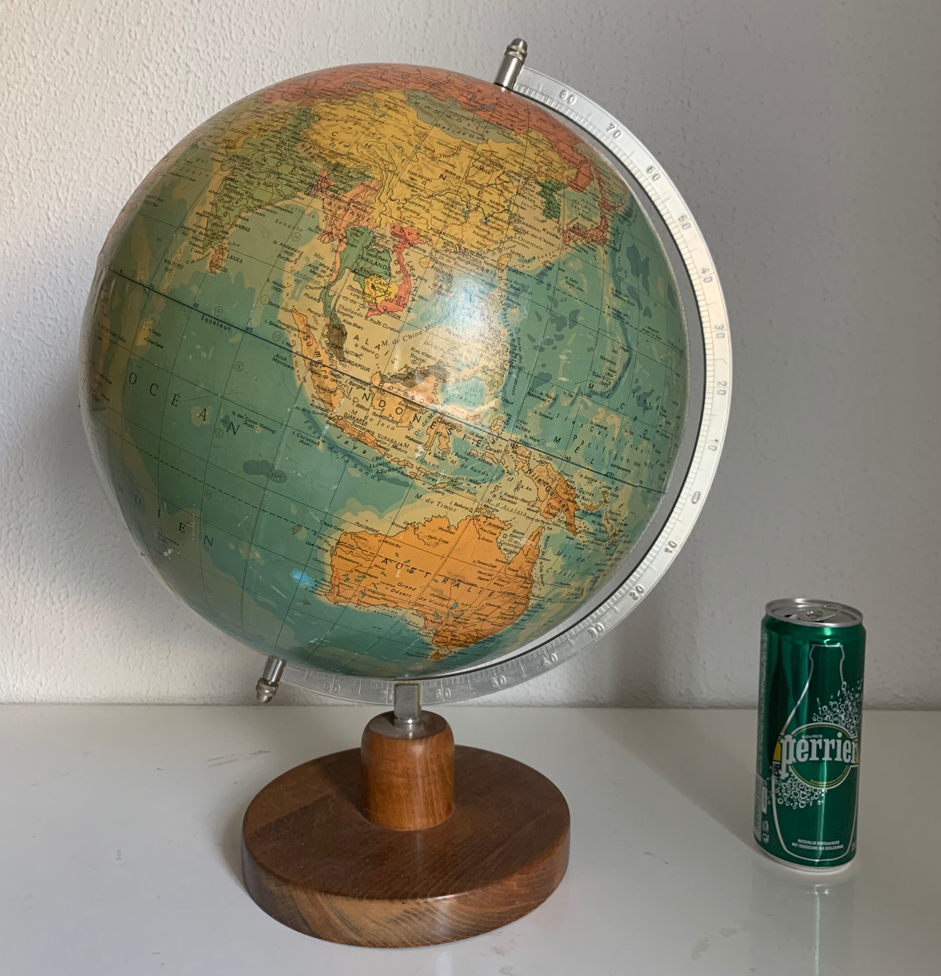 Vintage globe 1973 terrestrial Räth ex-GDR - 47 cm