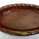 Old Dish In glazed gadrooned terracotta