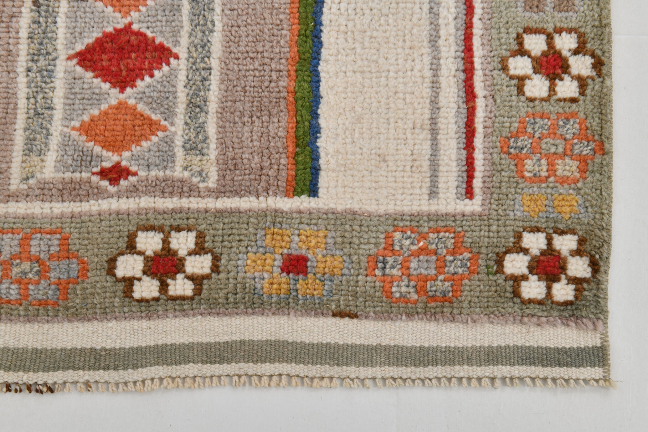 3x11 geometric oushak runner rug,97x348cm