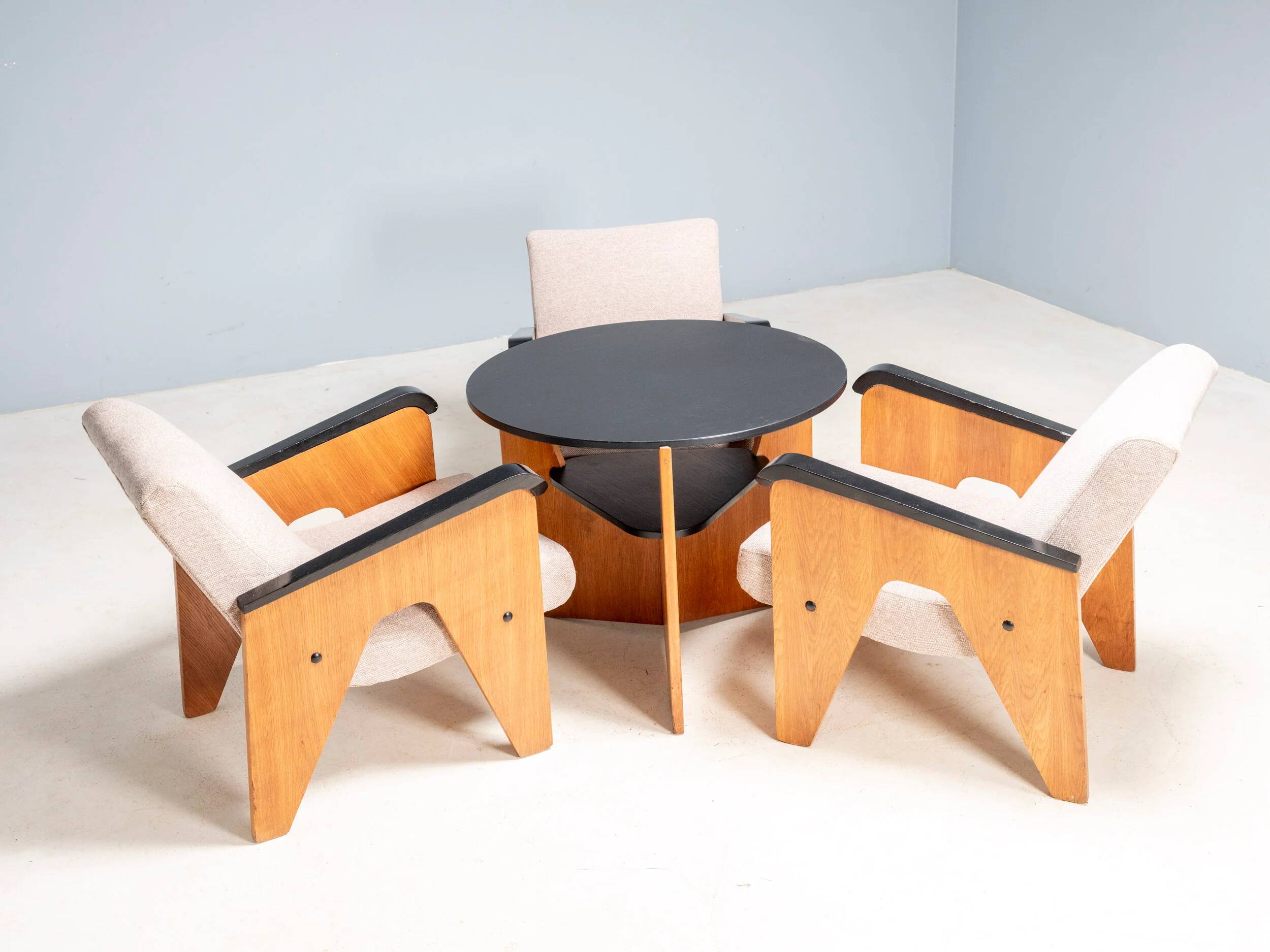Mid-century Czech armchairs, 1950s