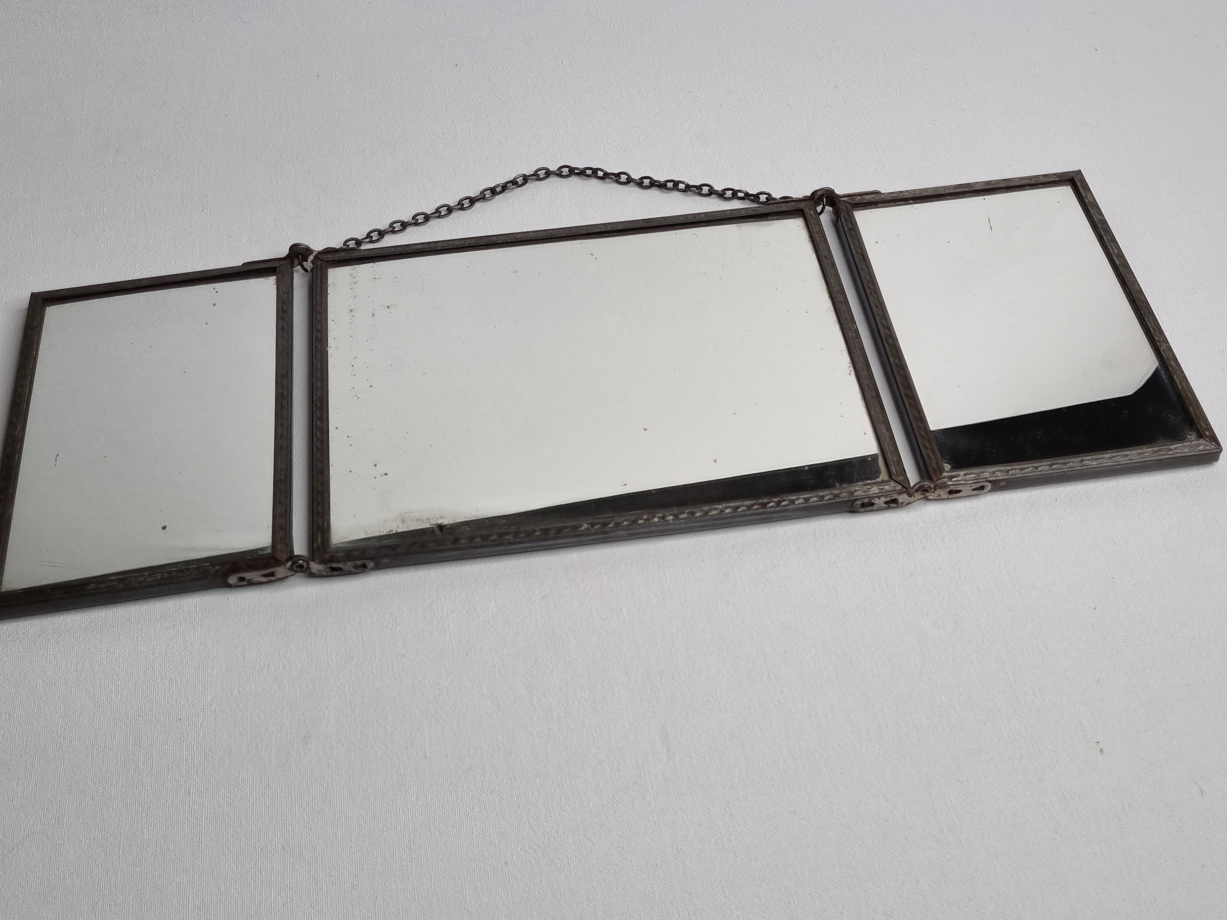 Vintage triptych mirror to hang or pose