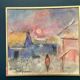 Original Swedish Oil on Panel – “Figure in Landscape” by Poul K. Jörgensen