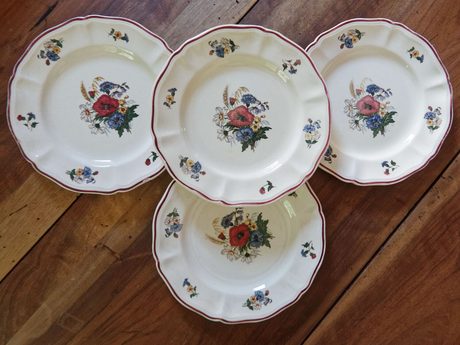Lot 4 dessert plates Sarreguemines Agreste