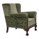 1950s, Danish relax armchair, green furniture velour, carved oak wood.