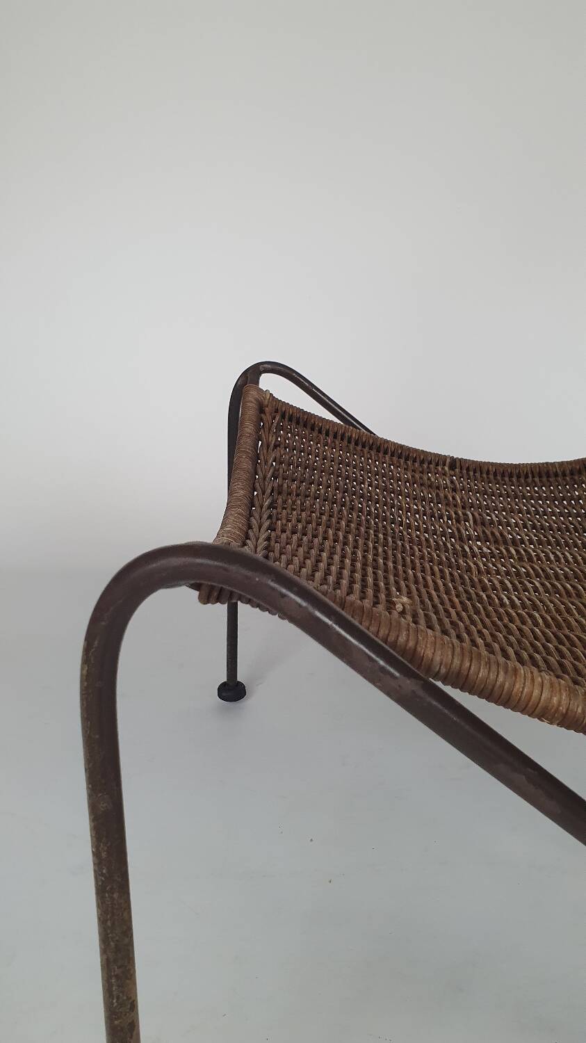 Pair of "Mombasa" rattan and steel armchairs by Pier One