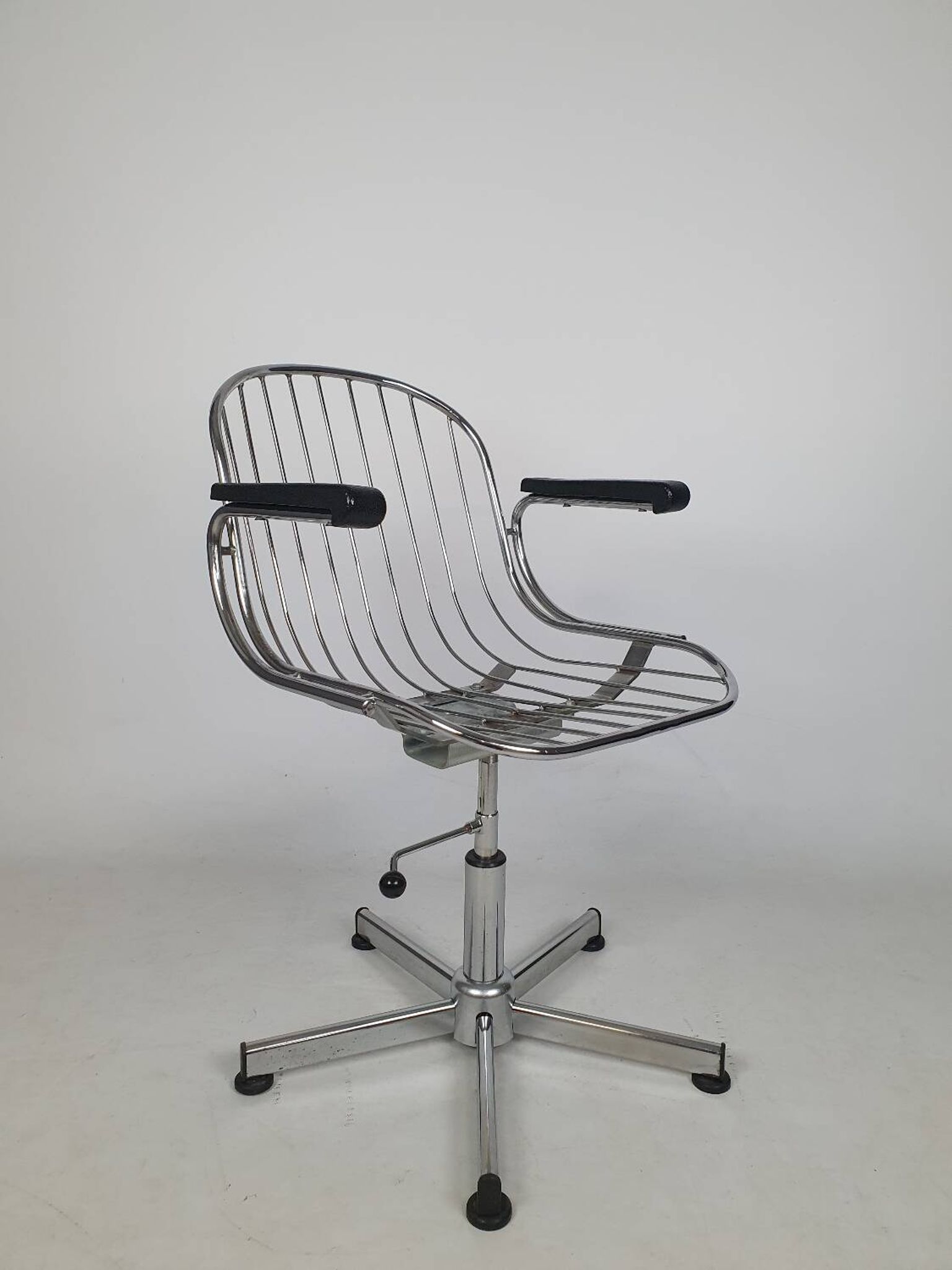 Vintage chrome swivel armchair