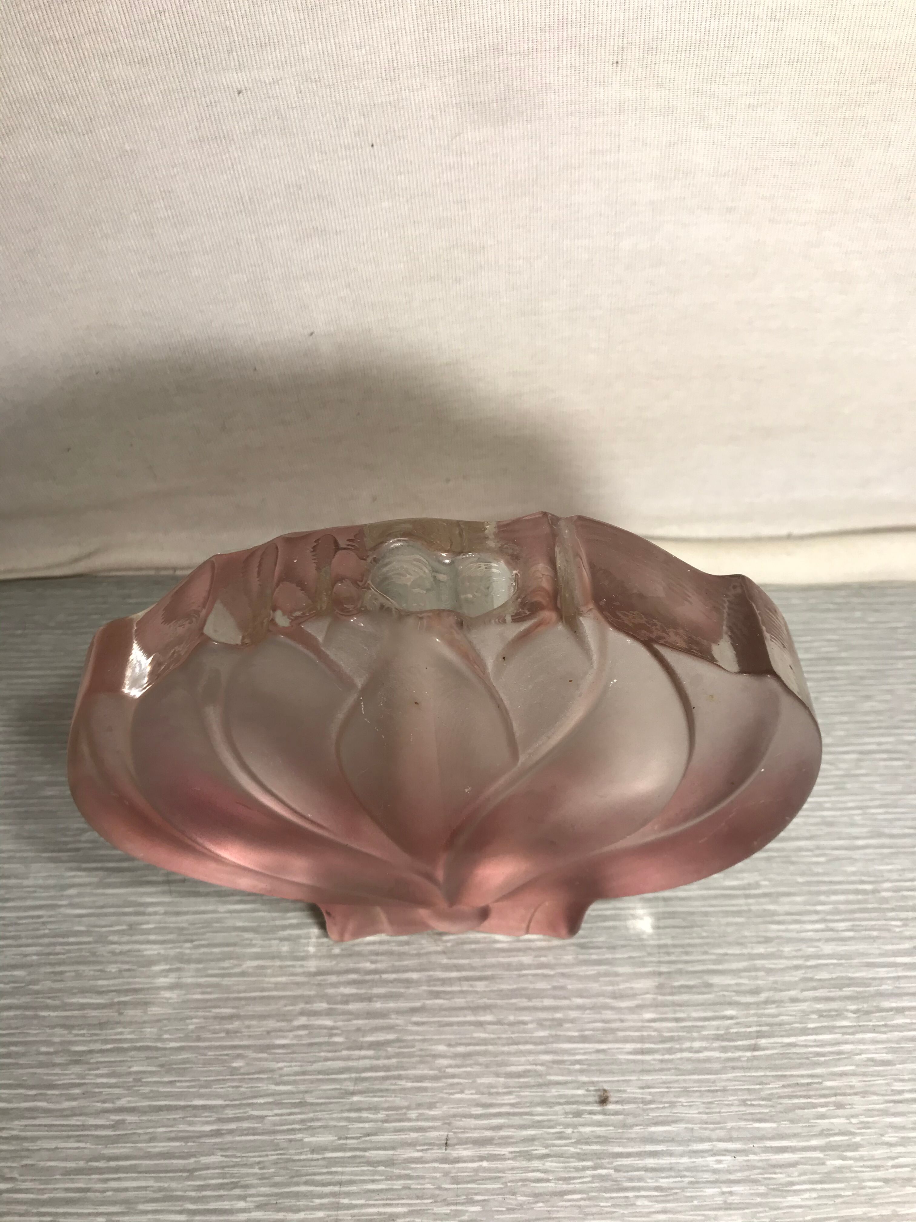 Ancient soliflore crystal vase Walther glas glass rose form lotus vintage