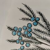 Trio of square Deruta plates signed MARI E.C., botanical decoration 962.21