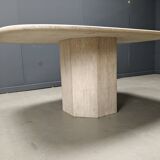 Vintage travertine dining table, 1970s