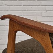 1960s, Danish armchair, furniture wool/cotton fabric, teak wood.