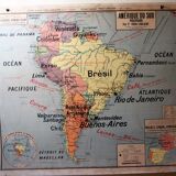 Old school map vidal lablache South America