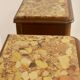 Pair of marquetry bedside tables decorated in marble façade Brèche d'Aleppo. Ref Toulouse.
