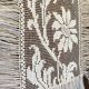 Rectangular-shaped napperon in embroidered mesh, foliage decoration and large fleu