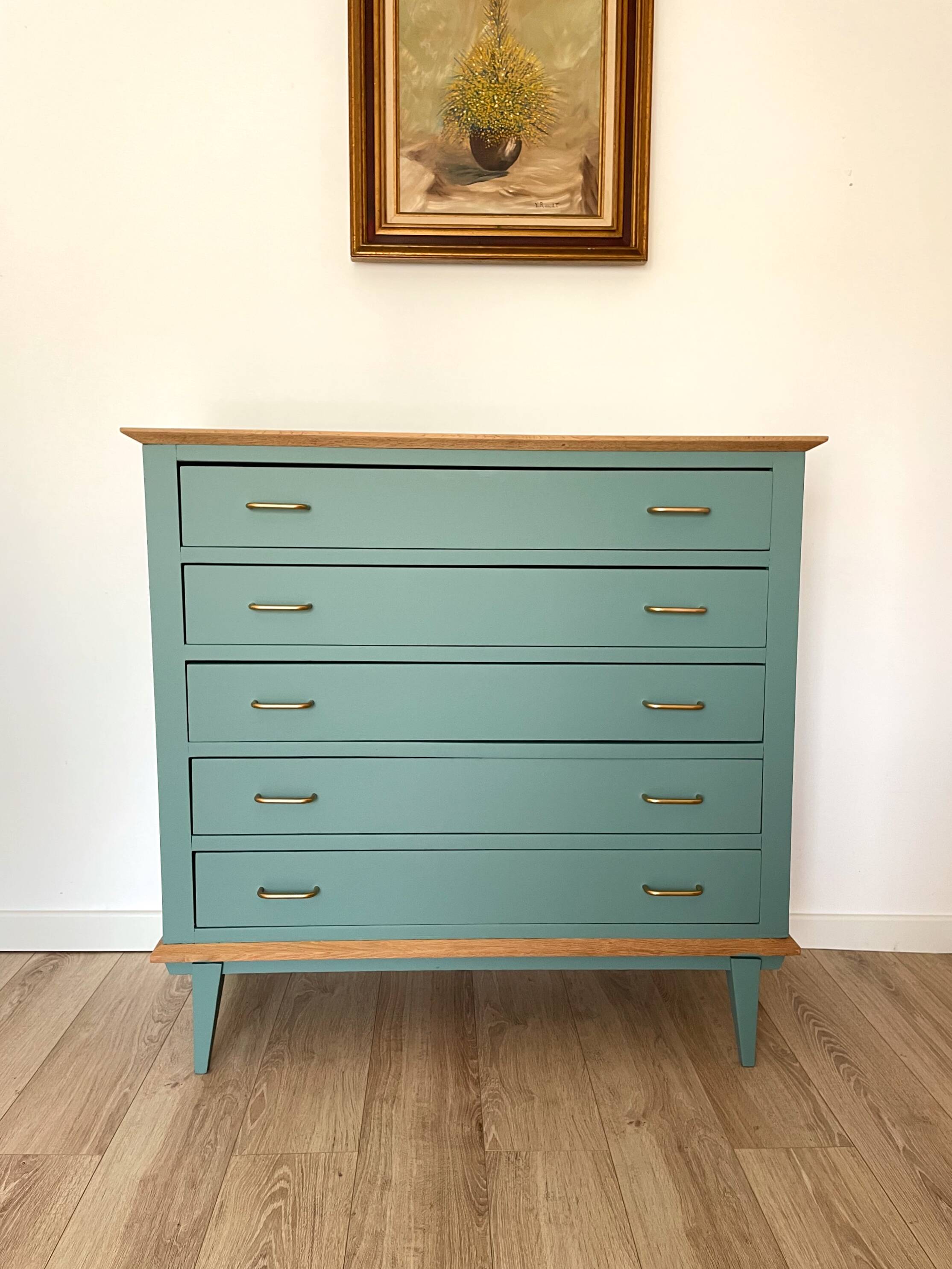 Vintage dresser, celadon green