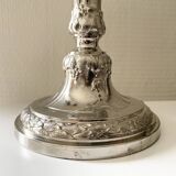 Antique silver-plated candlesticks in classic style