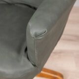 50s vintage swivel armchair in leather design anonima castelli
