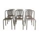 Série de six chaises industrielles tôle performée René Malaval 1950’