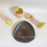 Set salt pepper mustard ceramic 60s